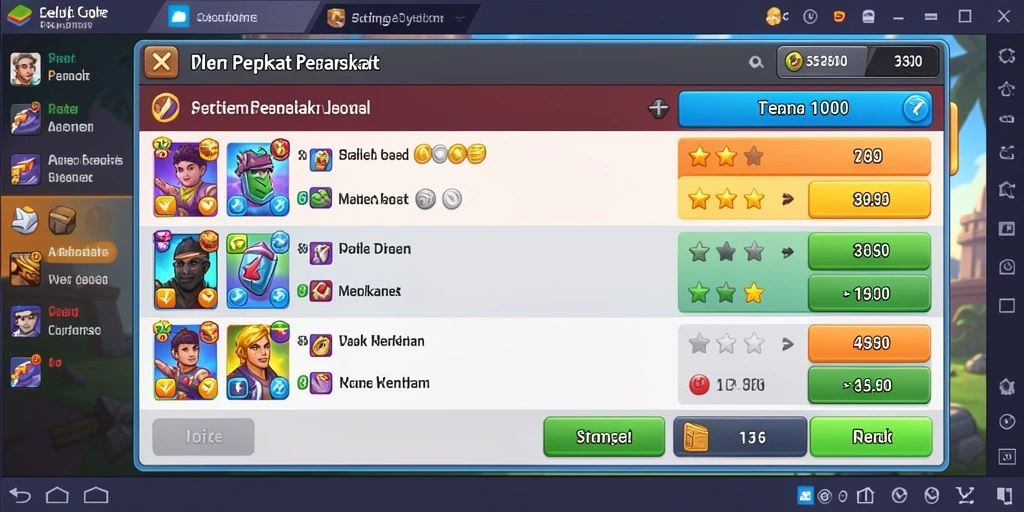 Layar utama permainan dengan banyak pilihan slot.